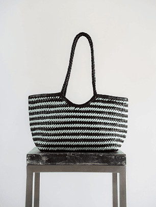 Tote - Mix 44 - Dark Brown/ Baby Blue 