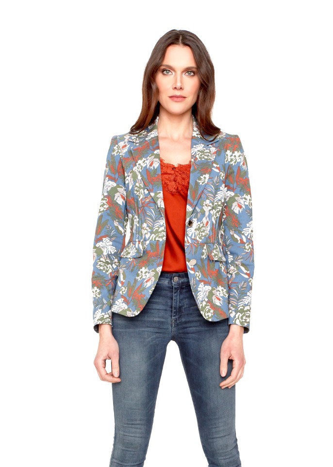 CHAQUETA FABRIZIA ESTAMPADO AZUL