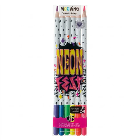 Lápices de colores neón Mooving 