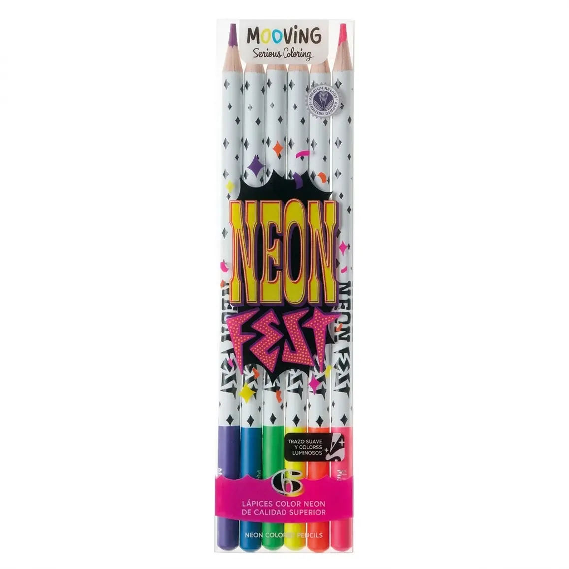 Lápices de colores neón Mooving  1