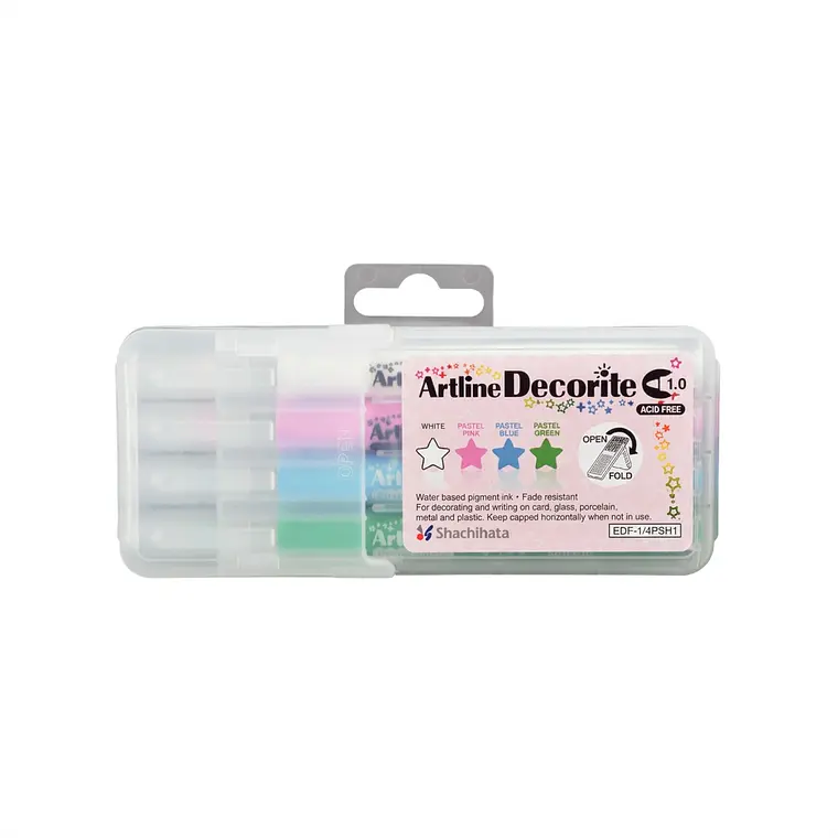 Set 4 Artline decorite brush colores pasteles  1