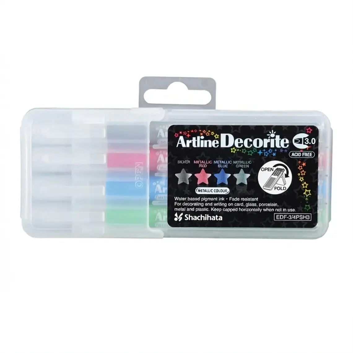 Set 4 Artline Decorite brush colores metalizados  1