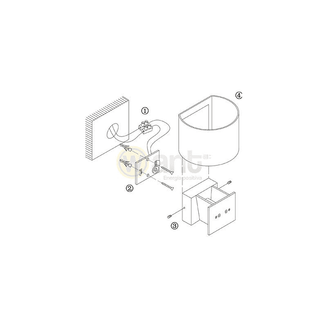 APLIQUE SOBREPUESTO 6W NEGRO