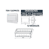 Tablero Embutido 12 Polos Tapa Opaca 