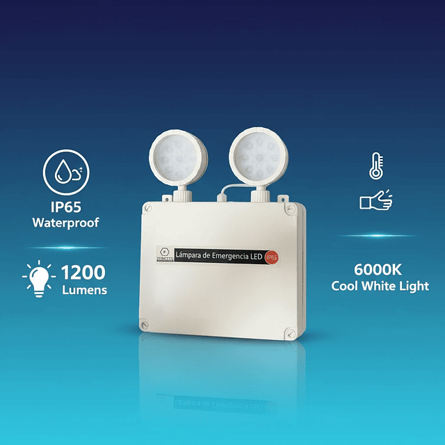 Lámpara de Emergencia IP65 2x8W LED Industrial