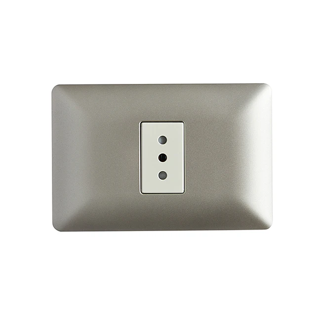 Pack 5 unidades enchufe simple champagne 10a 250v Stanford 