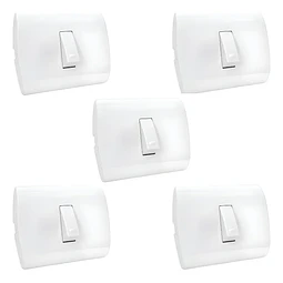 Pack 5 Interruptor simple blanco 9/12 10A 250V Stanford
