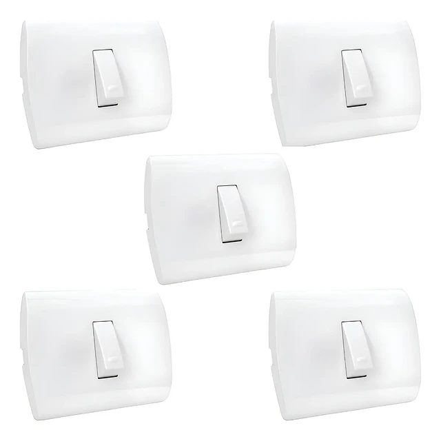 Pack 5 Interruptor simple blanco 9/12 10A 250V Stanford
