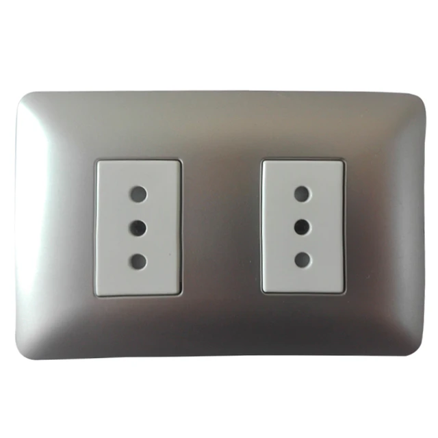 Pack 5 enchufe doble champagne 10a 250v Stanford