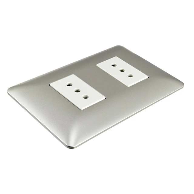 Pack 5 enchufe doble champagne 10a 250v Stanford