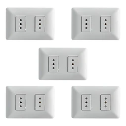 Pack 5 enchufe doble blanco 10a 250v Stanford