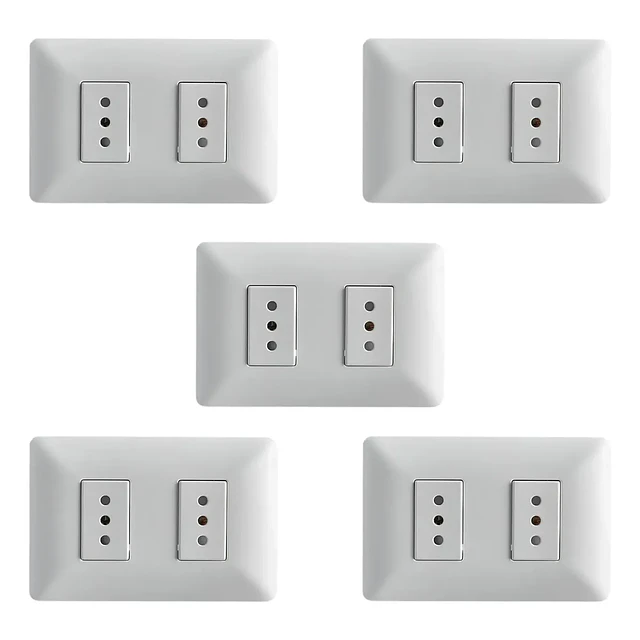 Pack 5 enchufe doble blanco 10a 250v Stanford