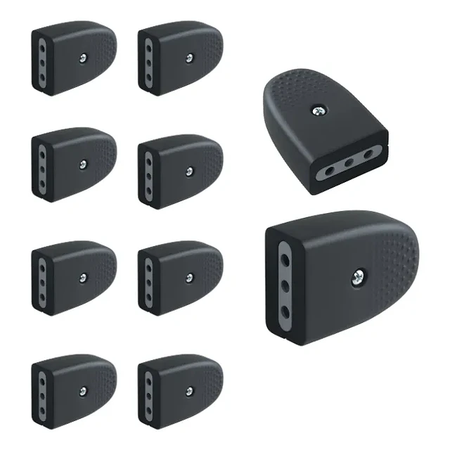 Pack 10 enchufe hembra volante negro 2p+t 10a 250v Stanford