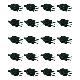 Pack 20 enchufe macho volante negro 2p+t 10a 250v Lexo