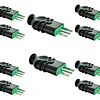Pack 10 enchufe macho volante 10A pesado negro Fanton 2p+t 250v 