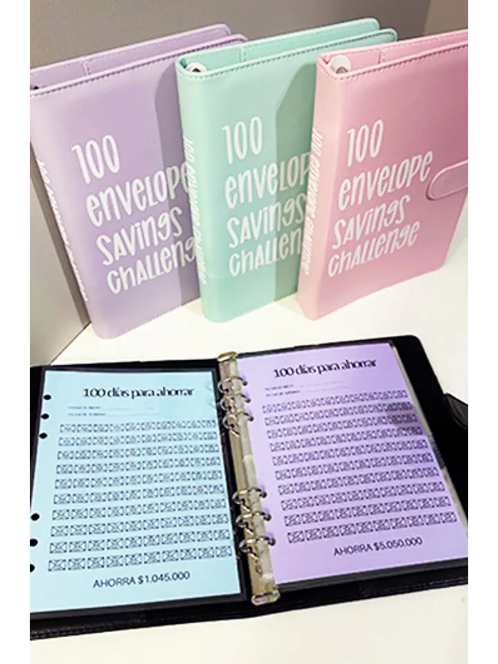 Carpeta con 100 sobres para ahorrar 2