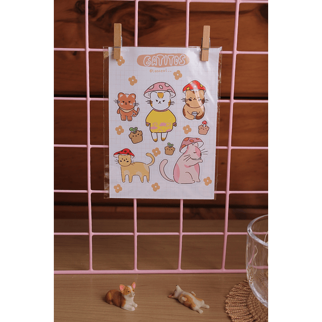 Sticker Set GatitosHongo