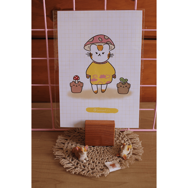 Print Tamaño A5 Gatito hongo
