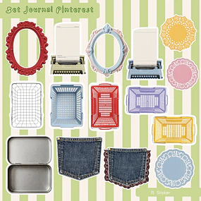 Set stickers de Pinterest verde
