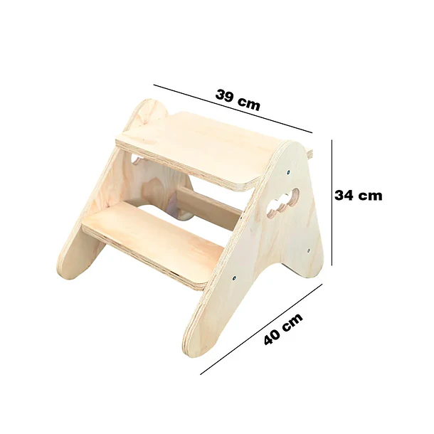 Escalera 2 en 1 Montessori de Madera para Niños (Escalón + Banquito) 4