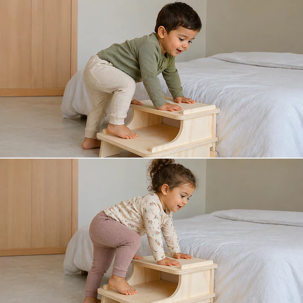 Escalón de Aprendizaje Montessori de Madera para Niños 4