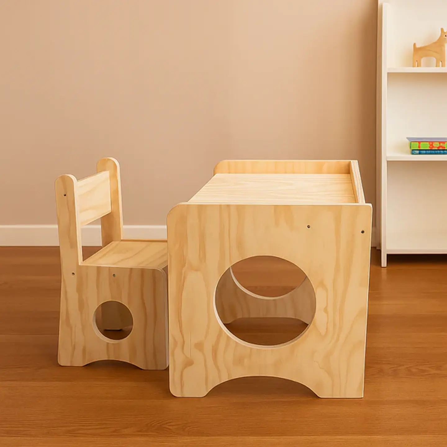 Escritorio Montessori de Madera para Niños con Silla 1