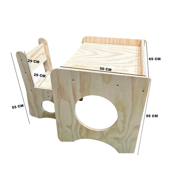 Escritorio Montessori de Madera para Niños con Silla 4