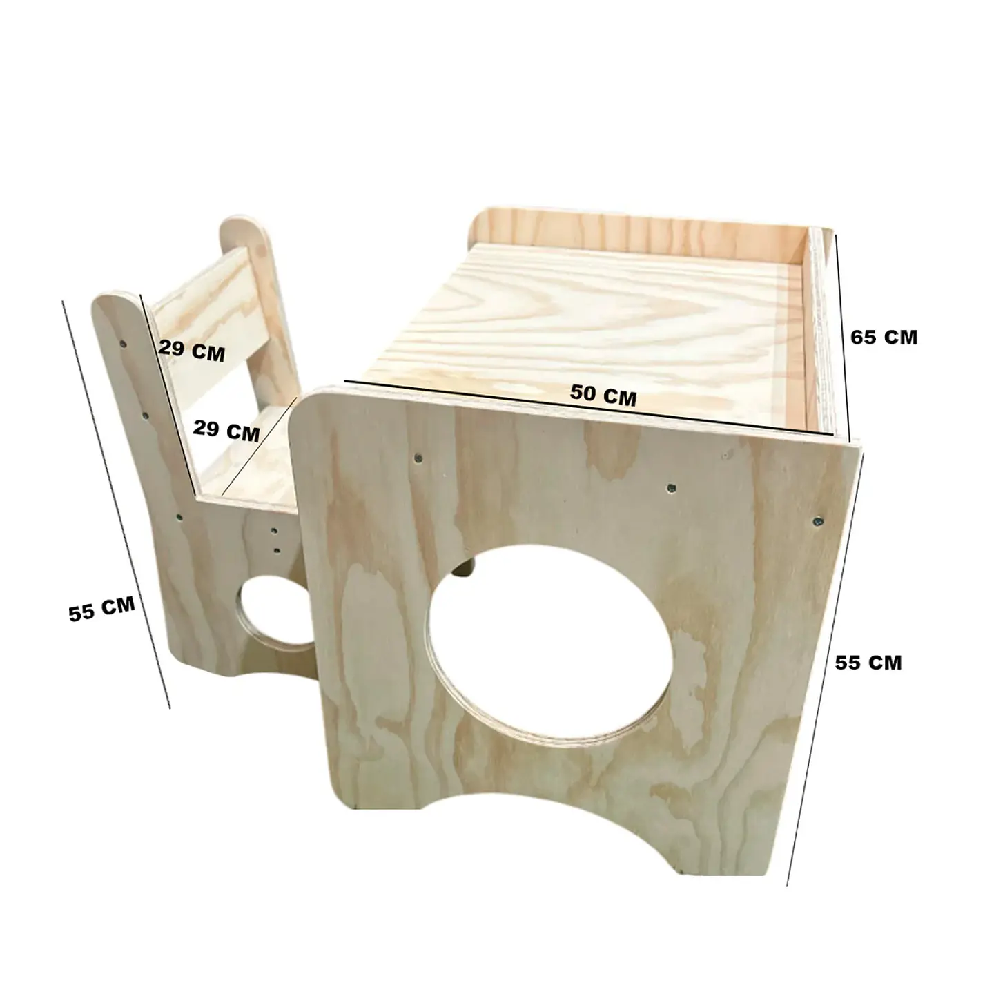Escritorio Montessori de Madera para Niños con Silla 4