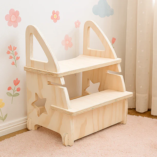 Banquito/Piso de Altura Montessori de Madera para Niños 1