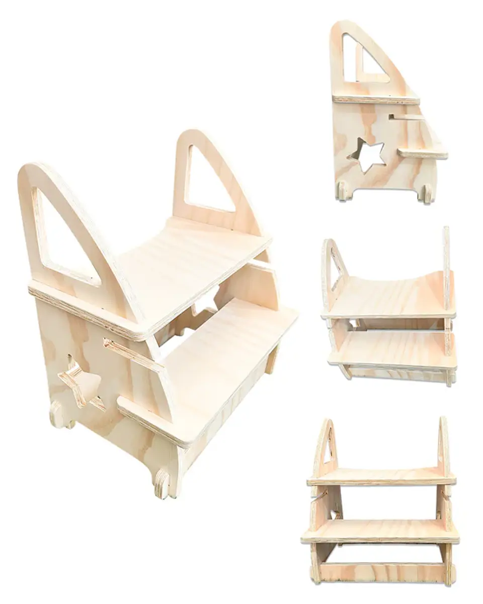 Banquito/Piso de Altura Montessori de Madera para Niños 3