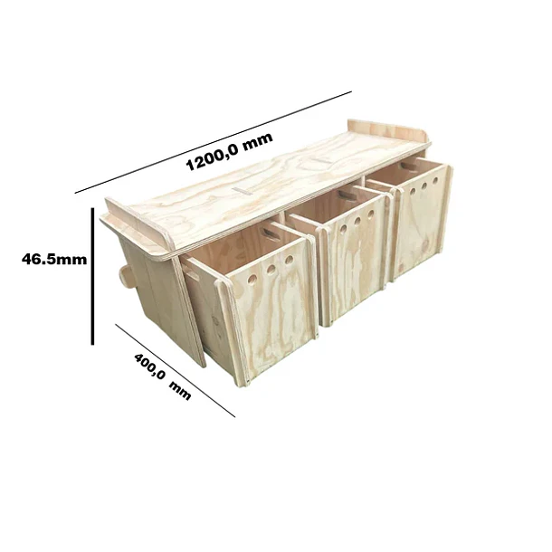 Organizador Montessori de Madera con Ruedas 4