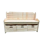 Banco Organizador Montessori de Madera para Niños con 3 Cajones 2