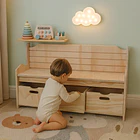 Banco Organizador Montessori de Madera para Niños con 3 Cajones 3