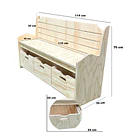 Banco Organizador Montessori de Madera para Niños con 3 Cajones 4