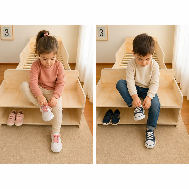 Cama Montessori de Madera con Almacenaje 3