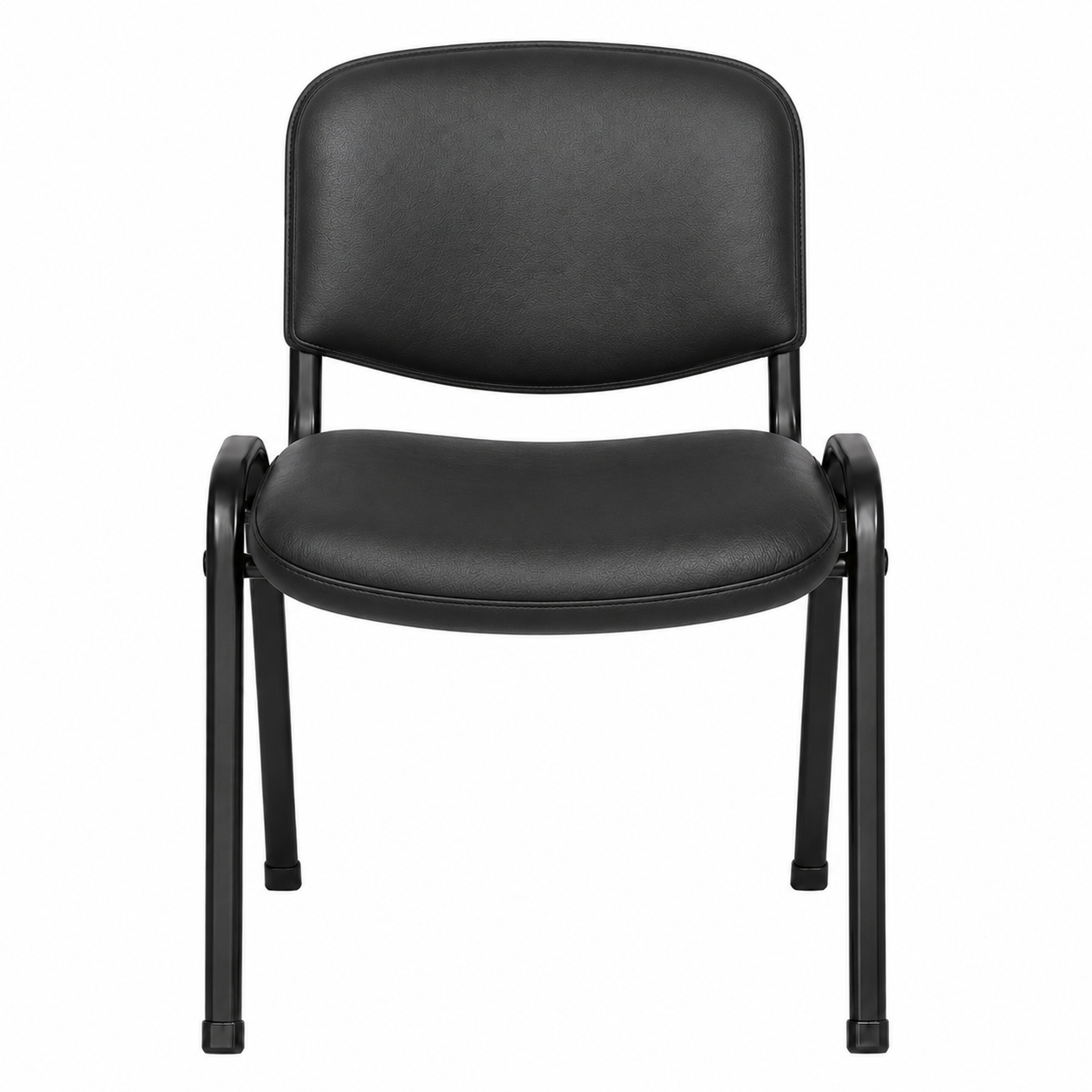 Silla Visita Iso Trineo Ecocuero Negro con Apoyabrazos