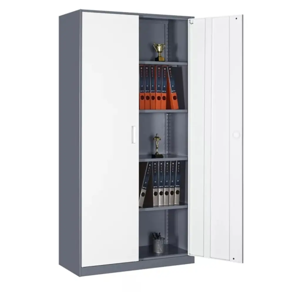 Armario de acero 90x40x185 cm. bandejas horizontales. 2 cuerpos 2 puertas  1