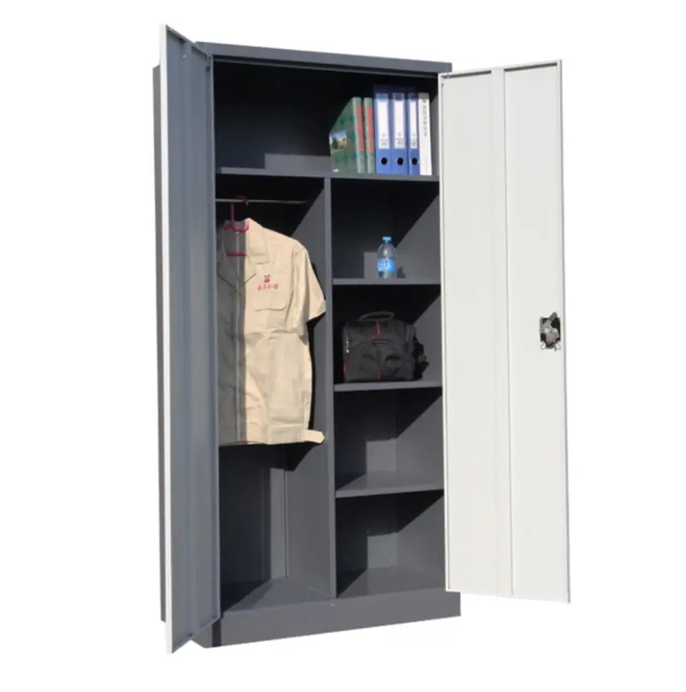  Armario de acero 90x40x185 cm. 6 espacios. 2 cuerpos 2 puertas 1