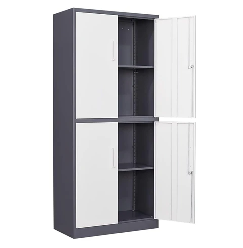  Armario de acero 90x40x185 cm. 2 cuerpos 4 puertas bandejas horizontales