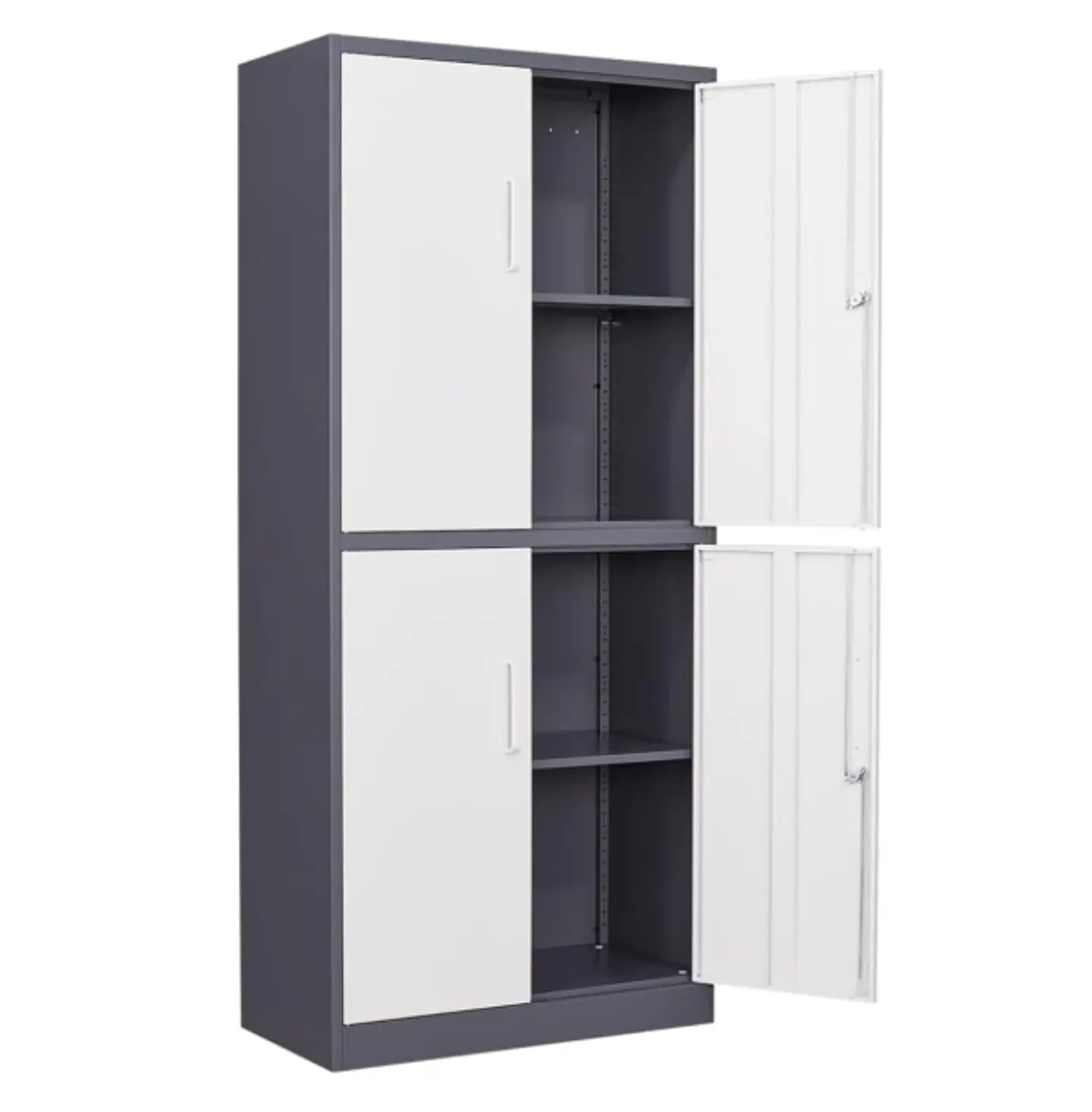  Armario de acero 90x40x185 cm. 2 cuerpos 4 puertas bandejas horizontales 1