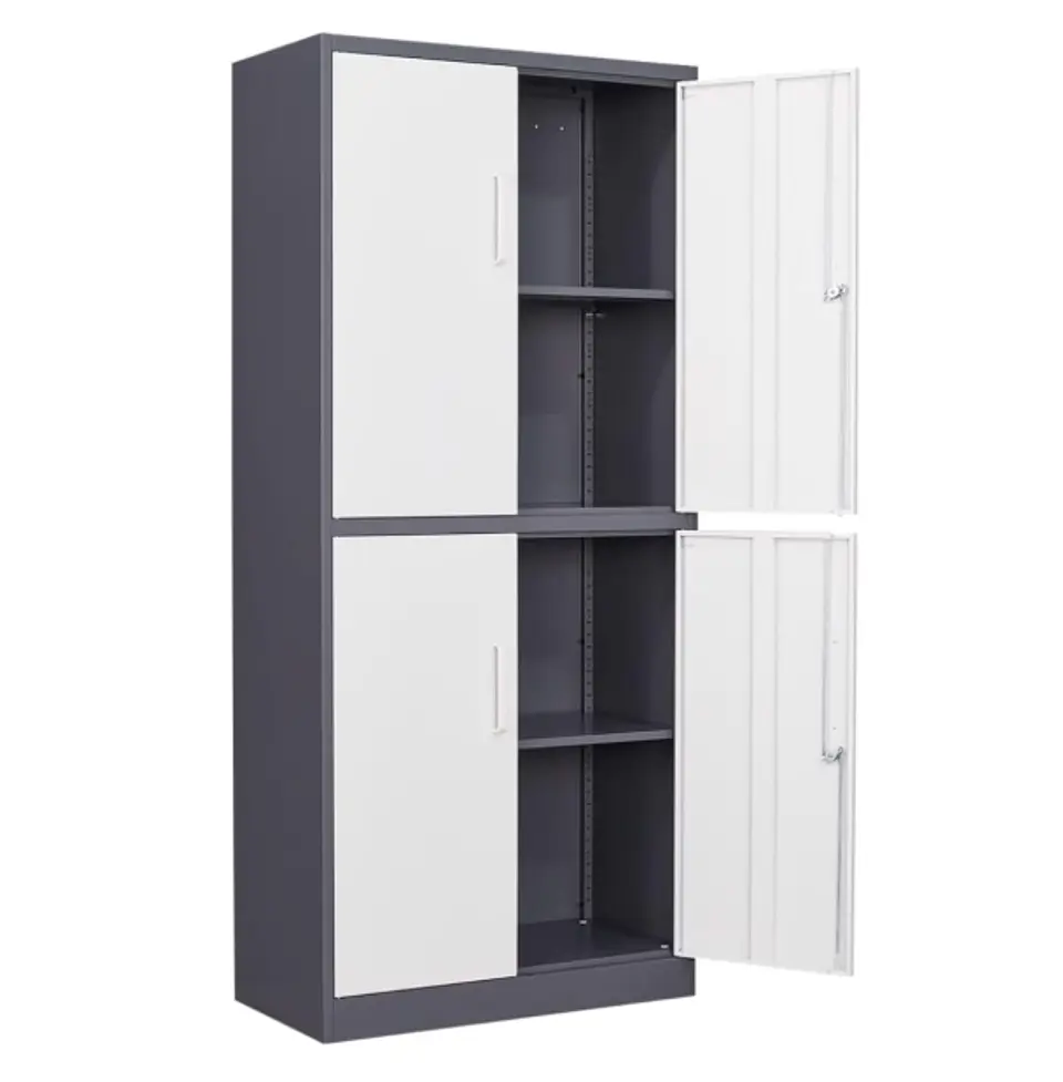  Armario de acero 90x40x185 cm. 2 cuerpos 4 puertas bandejas horizontales 1