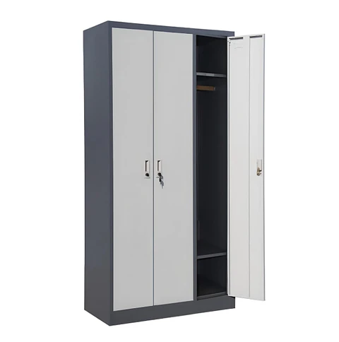 Armario de acero 90x40x185 cm. 8 espacios. 2 cuerpos 3 puertas