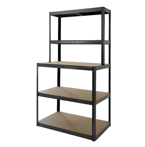 Mesa banco de trabajo con repisas acero 100x60x180 cm.