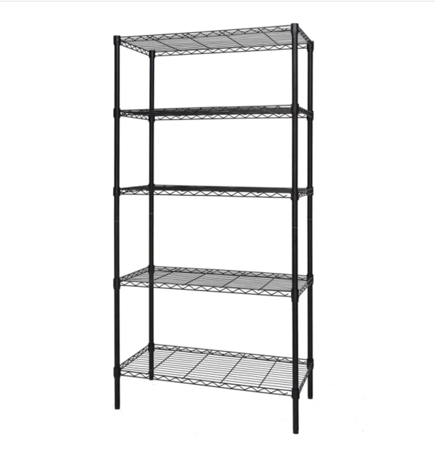  Estante 90x35x180 cm. acero negro 5 bandejas. capacidad 600 kg. 1