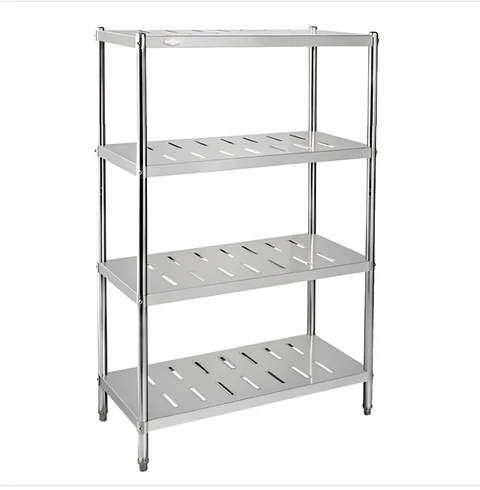  Estante 4 bandejas perforadas 90x50x155 cm. acero inox