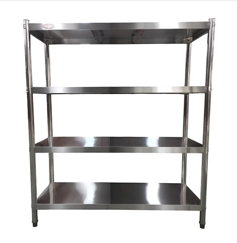 Estante 4 bandejas lisas. 120x50x155 cm. acero inox