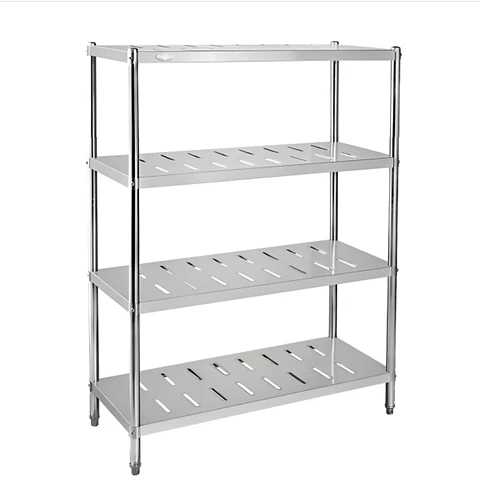  Estante 4 bandejas perforadas 100x50x155 cm. acero inox