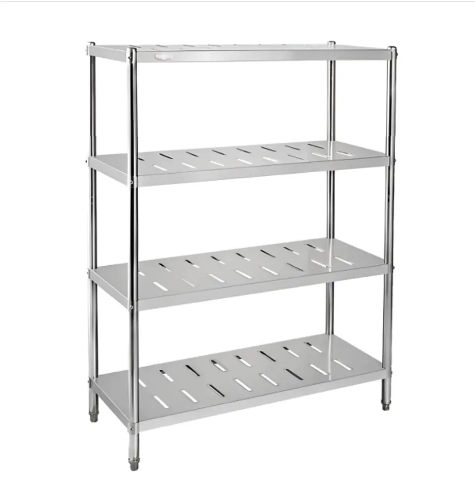  Estante 4 bandejas perforadas 100x50x155 cm. acero inox 1