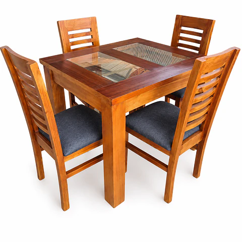 Juego comedor 4 sillas Florencia caramelo