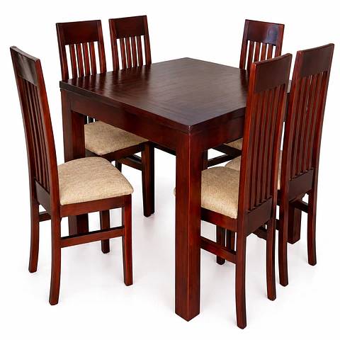 Juego comedor 6 sillas Colonial Koliat caoba